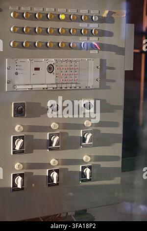 Industrial Control Panel with Buttons and Switches Stock Photo