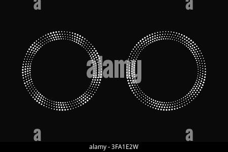 Abstract dotted circle background. Concentric rings with geometric halftone pattern. Radial design element. Modern minimalist design for technology Stock Vector