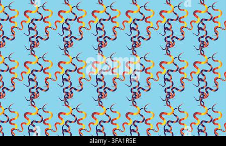 abstract wavy ribbon seamless pattern -colorful swirl background, wallpaper and textile design Stock Vector