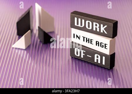 Work in the age of AI. The concept of the future of the labor market in the face of the development of artificial intelligence. The threats and hopes Stock Photo