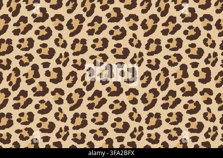 Wild Animal Seamless Pattern. Leopard Print. Stock Vector