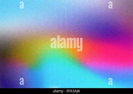 Abstract background showing blurred rainbow color gradient with fine noise texture Stock Photo