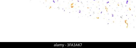 Halloween confetti background. Birthday and holiday greeting illustration. Colorful falling elements for card design. Vector backdrop Stock Vector