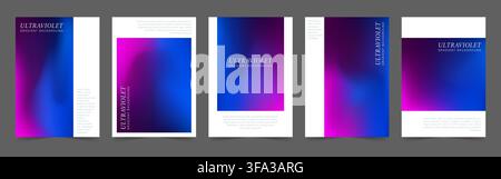UV background collection. Minimalist abstract wallpaper with smooth gradient and lights accents for ui or packaging. Vector illustration Stock Vector