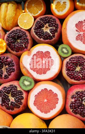 Fruits displayed in a market Stock Photo