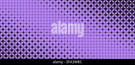 Purple geometric star gradation background. Sparkle slanted grid gradient pattern. Abstract repeating mosaic pattern wallpaper. Diagonal retro lattice wireframe backdrop. Vector texture pattern Stock Vector