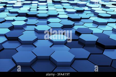 Black abstract hexagons background pattern 3D rendering - 3D Illustration Stock Photo