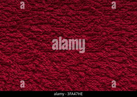Closeup of red cotoon towel texture Stock Photo