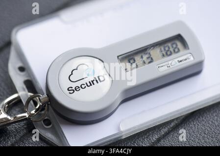 SecurID RSA secure access and authentication device for network security and identity encrypted management technology Stock Photo