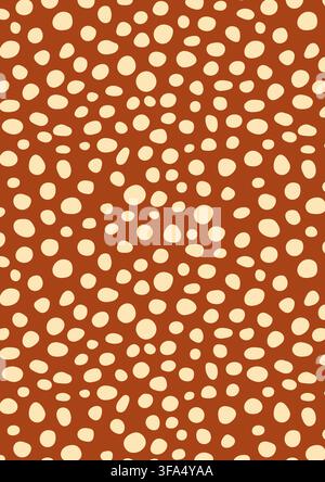 Organic seamless poster with white air bubbles on sepia background. Stock Vector