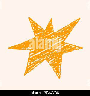 Rating review simple yellow crayon star logo. Stock Vector