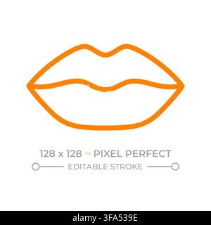 Lips cosmetics two color line icon Stock Vector