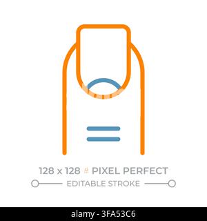 Finger and nail two color line icon Stock Vector