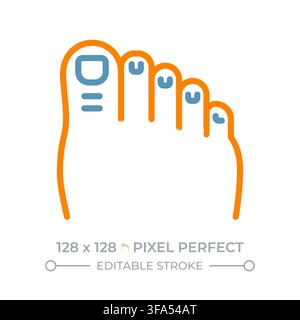 Podiatry medical care two color line icon Stock Vector