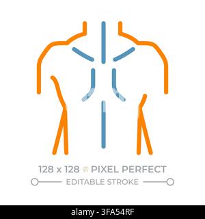 Human upper body two color line icon Stock Vector