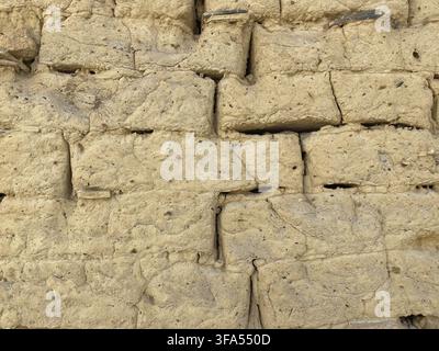 Closeup of a wall made of adobes Stock Photo