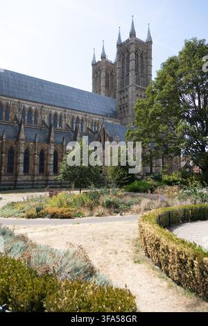 North Aisle, clerestory and West Towers, Lincoln Cathedral, August 2026 Stock Photo