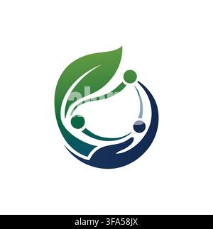 Professional Modern Eco Community Hand Leaf Growth Vector Logo Stock Vector
