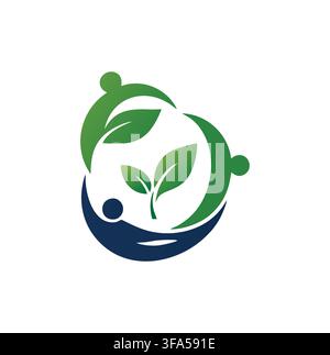Professional Modern Eco Plant Sprout Care Community Logo Vector Stock Vector