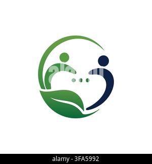 Professional Modern Eco Green Leaf Chat Communication Logo Icon Vector Stock Vector