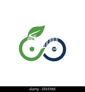 Professional Modern Eco Infinity Loop Green Leaf Vector Logo Stock Vector