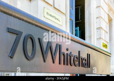 London, UK. Sign outside the Cabinet Office - 70 Whitehall in Westminster Stock Photo
