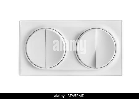 Four round buttons light switch block isolated on white background Stock Photo