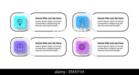 Infographic template with icons and 4 options or steps. Line Banners. Can be used for workflow layout, diagram, webdesign. Vector illustration Stock Vector