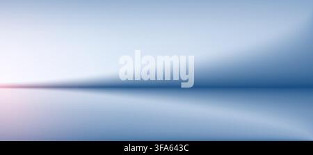Asymmetric blue gradient studio background with soft pink bokeh Stock Vector