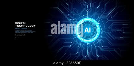 AI innovation technology concept. Futuristic HUD interface Stock Vector