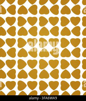 Modern monochrome abstract heart pattern – Golden Vector Illustration Stock Vector