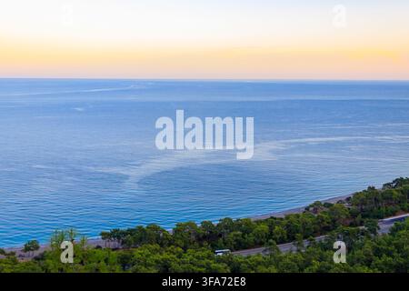 Sunset over the Mediterranean sea in Turkey Stock Photo