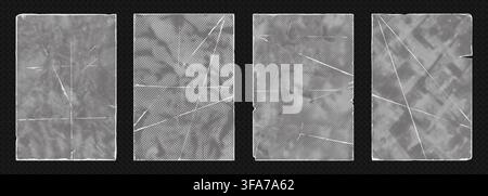 Grunge poster template featuring punk aesthetics, rough textures, distressed vector illustration overlays set. Stock Vector