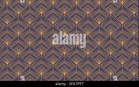 Art Deco Seamless Vector Pattern. Luxury gold geometric pattern design. Vintage ornament wallpaper design for packaging. Stock Vector