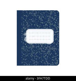 Elegant business planner in navy blue color. Minimalist corporate textbook template Stock Vector