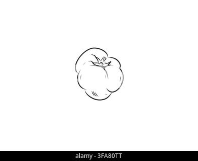 Hand Drawn Vegetable Line Art Vector Collection, Botanical Outline Illustrations of Fresh Vegetables, Minimalist Floral Elements, Decorative Food Stock Vector