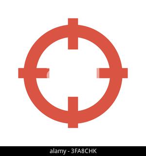 A simple red crosshair target icon isolated on a white background. Stock Vector