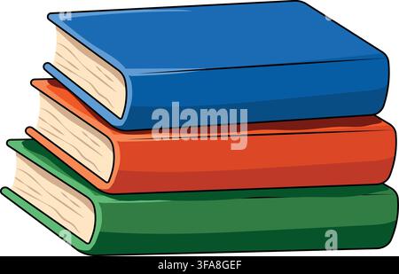 Stack of Colorful Books for School and Education Stock Vector