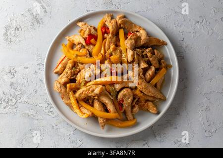 Traditional mexican dish chicken fajitas Stock Photo