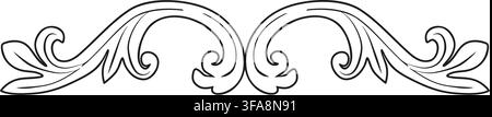 Set of hand drawn vintage floral vignettes and ornamental flourishes isolated on white. Elegant black line art for frames, dividers, wedding Stock Vector