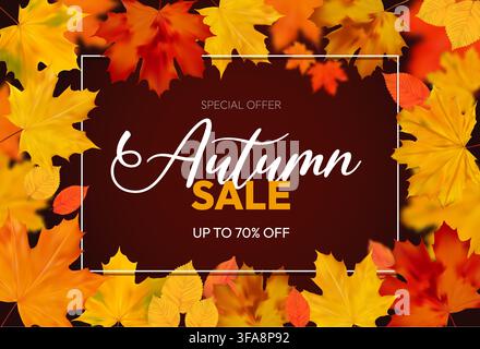 Autumn Sale Banner With Leaves Stock Vector
