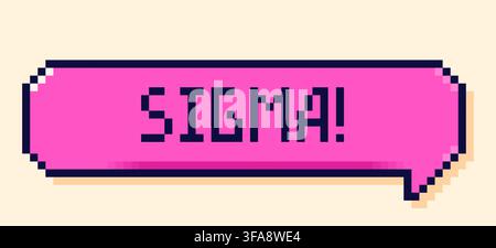 Back to School pixel art color speech bubble with sigma text. Stock Vector