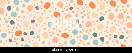 Seamless polka dot pattern in pastel colors for wrapping paper, textiles, wallpaper, childrens parties and festive packaging. Vector illustration hand Stock Vector