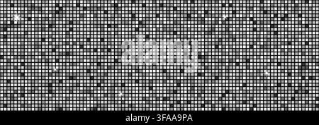 Silver disco ball seamless pattern. Shiny metallic mosaic sparkle background. Metal glitter sequin wallpaper. Glam grey mirror tiles for Christmas party decor, New Year backdrop. Vector texture Stock Vector