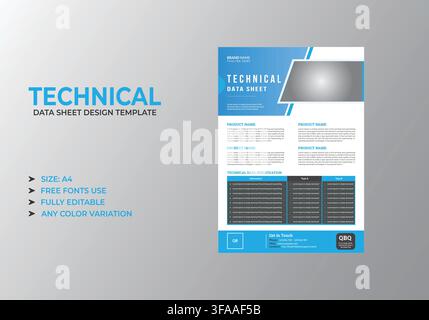 Technical Data Sheet Design Template Stock Vector