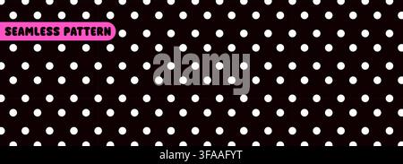 Polkadot seamless pattern with white dots in straight rows. Stock Vector