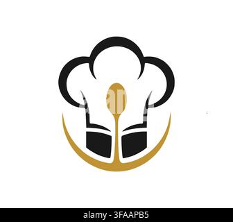 Professional Chef Hat Spoon Vector Logo For Restaurant Catering Service Stock Vector