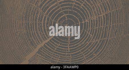Tree ring pattern showcasing natural wooden texture vector illustration background. Stock Vector