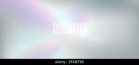 Iridescent pastel backdrop with rainbow aurora effects, soft pearlescent texture blending pink, purple and silver tones in luxurious abstract Stock Vector