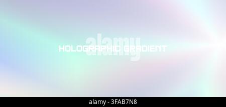 Holographic foil background with iridescent gradient light effects, pastel rainbow colors blending into soft pink and blue hologram texture for modern Stock Vector